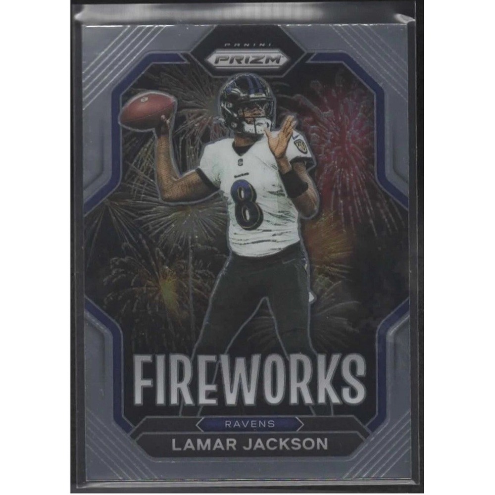 Lamar Jackson 2022 Panini‎ Prizm Football Fireworks Insert #F-7